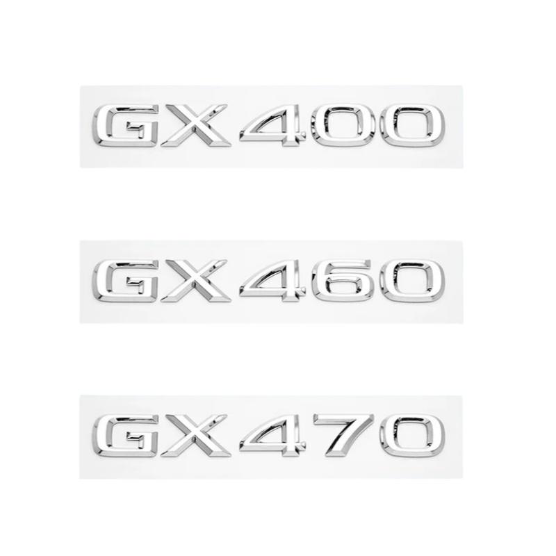 3D Trunk Emblem Badge Sticker for Lexus GX400 GX460 GX470 Letters Rear Logo ABS Chrome Silver/Glossy Black