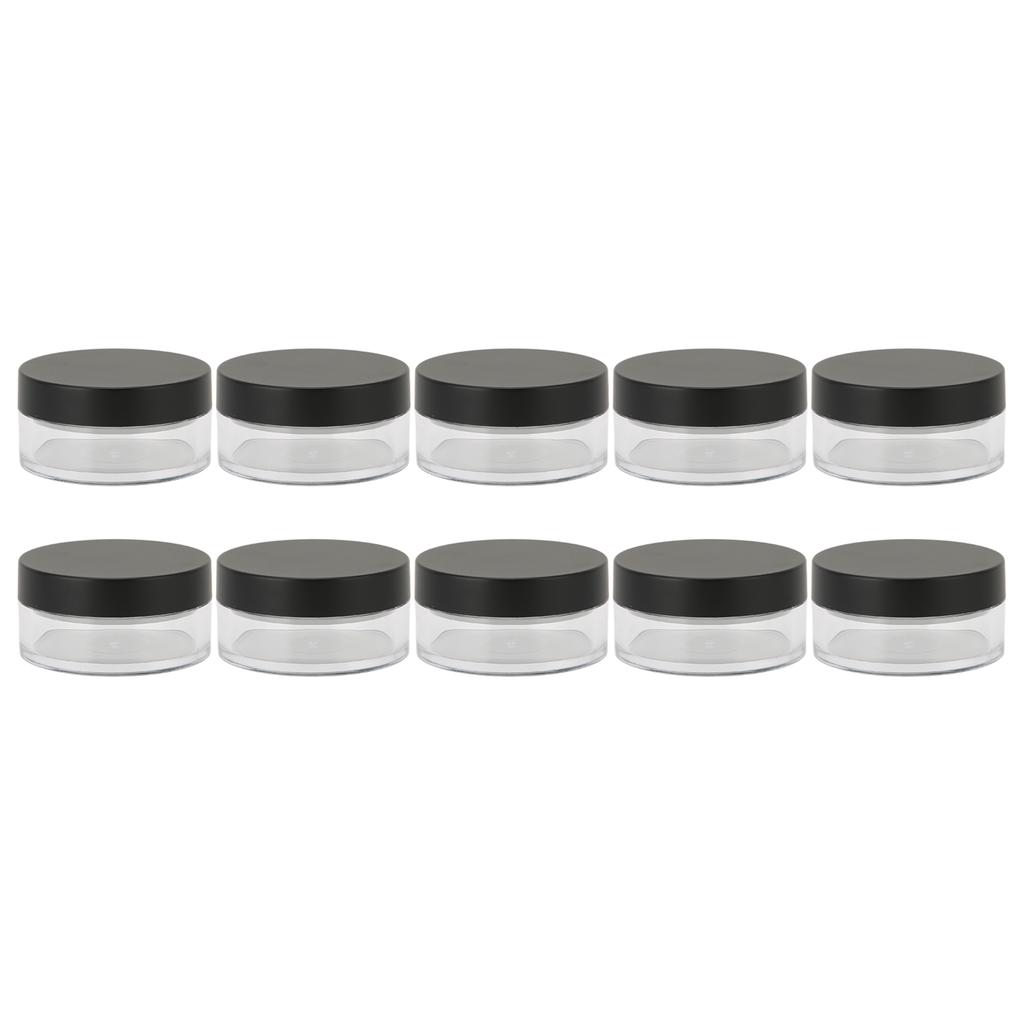 10PCS Loose Powder Jars Plastic Cosmetic Sample Containers Empty Box Circular Portable