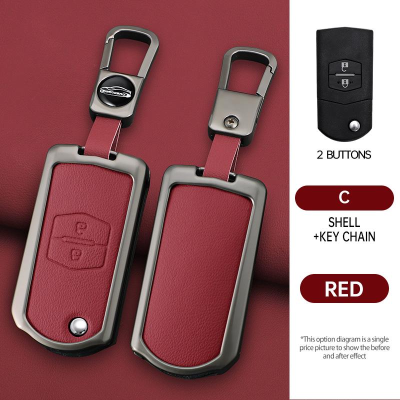 Metal Car Key Case Cover Holder Shell Fob For Mazda 3 5 6 Series M6 Rx8 Mx5 2 3 Buttons Keyless Key Protector Bag Accessories