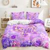3D Colorful Butterfly Bedding Set with High-definition Printed Quilt and Pillowcase 2/3pcs AU180 * 210 Full Size Soft Washable Home Textile