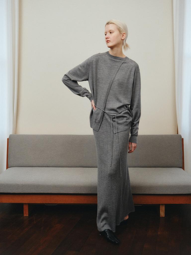Reply Wool Back Slit Pullover_Grey