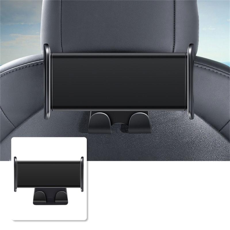 Back Seat Phone Holder with 2 Hooks Compatible For Car 3/Y 360 Degree Rotate Stand Support Tablet Interior Accessories