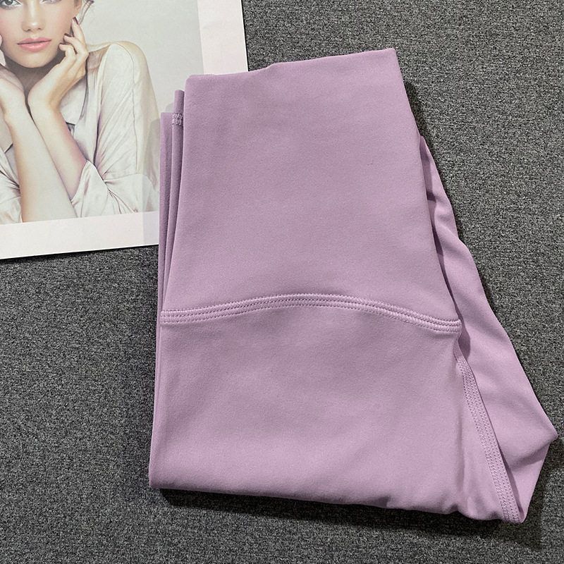 Fashion High Waist Hip Lift Nude Feel Yoga Cropped Pants Thin Stretch Large Skinny Running Sports Peach Hip Yoga Pants