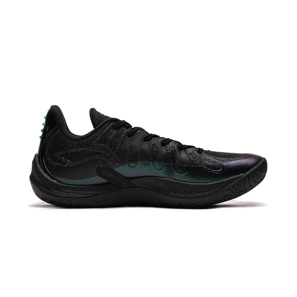 Li Ning Sonic 14 Cushioning Slip Resistant Breathable Rebound Grip Low top Basketball Shoes Men's Black ABAW015-7