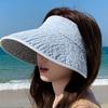 Women's Niche Luxury Washed Denim Sun Visor Fashion Wide Brim Sun Hat Trendy Casual Outdoor Sun Cap