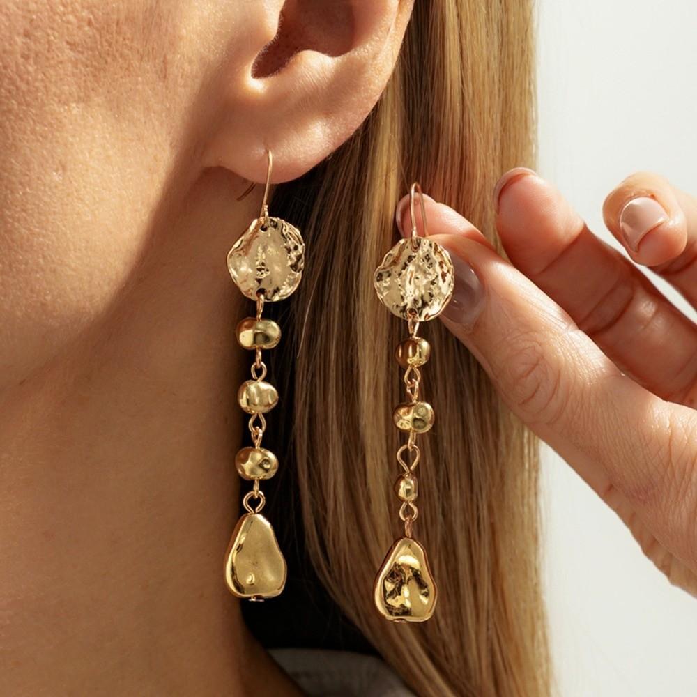 

Bohemian Bead Earrings Irregular Tassel Earrings Trendy Multi-Layer Earrings Fashion Accessories 02 Gold