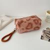 Large Capacity Plush Makeup Bags Toiletry Bag Travel Cosmetic Storage Bag Portable Love Print Organizer Pencil Case Cute Clutch Pouch