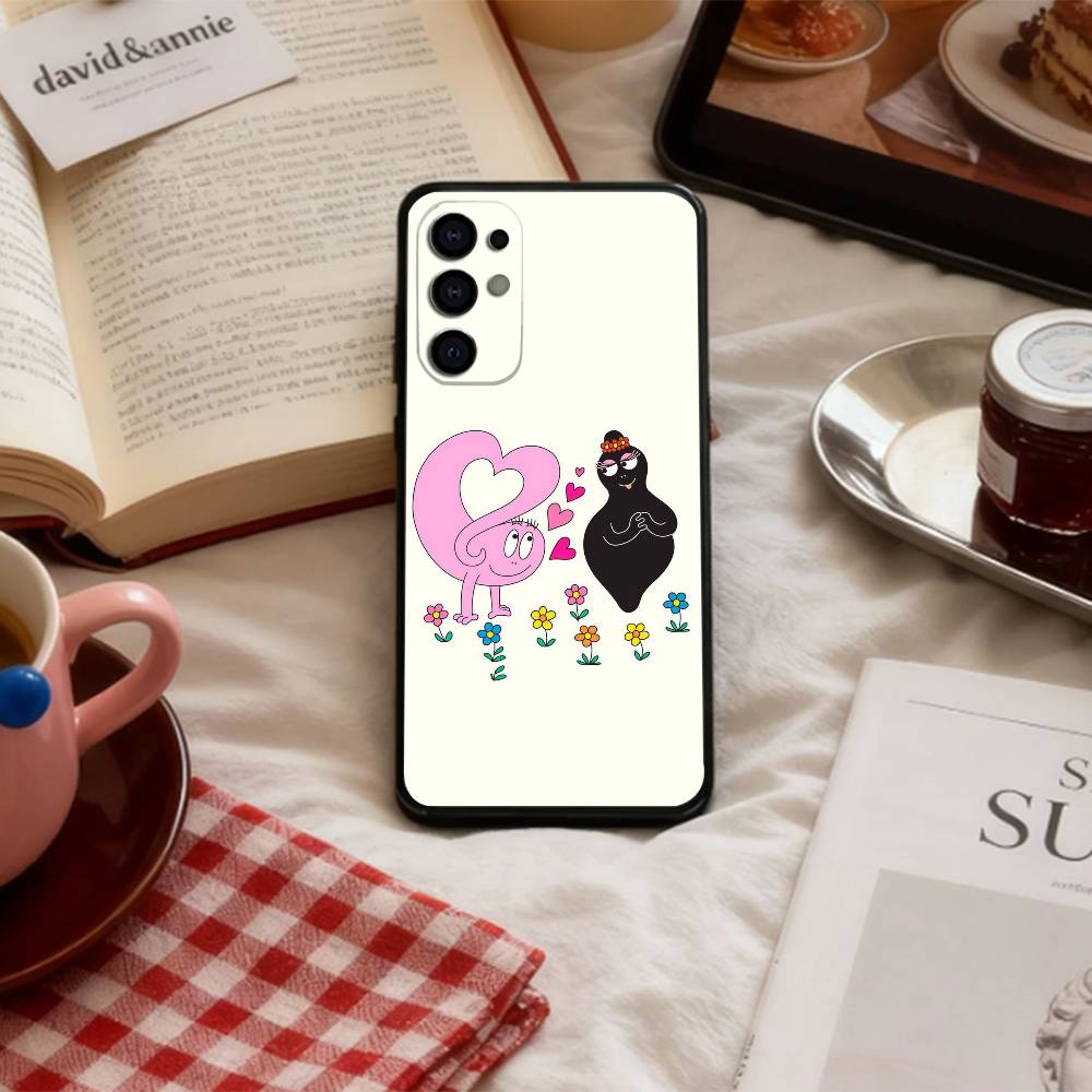 

T-Tiny Cute B-BarbapapaS Phone Case For Samsung S 25,24,23,22,30,21,10,9,Ultra,Plus,Lite,FE,4,5 G Soft Black Case Samsung S24fe