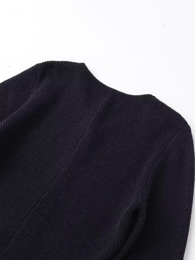 European & American Women's Fashion Casual Ribbed Knit Skirt and Cardigan Set