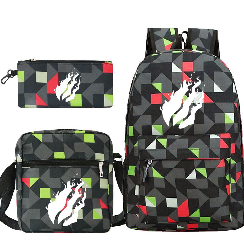 Backpack Casual Student Schoolbag Small Shoulder Bag Pencil Bag Three-piece Set