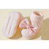4 Pairs Toddler Socks with Bows, Soft Cotton Cute Ankle Socks for Infants Girls, Fashion Anty-Slip Newborn Baby Socks 0-24 Months