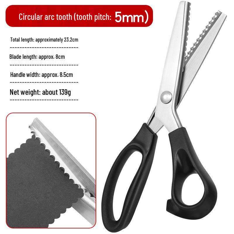 Multifunktionale Edelstahl-Scheren mit Wellenschliff für Schneiderei, Papier und Fadenschneiden