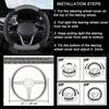 D-Shape Car Steering Wheel Cover Ice Silk Spliced Leather Steering Wheel Cover  Fits 14.5-15in Diameter  Four-season Universal