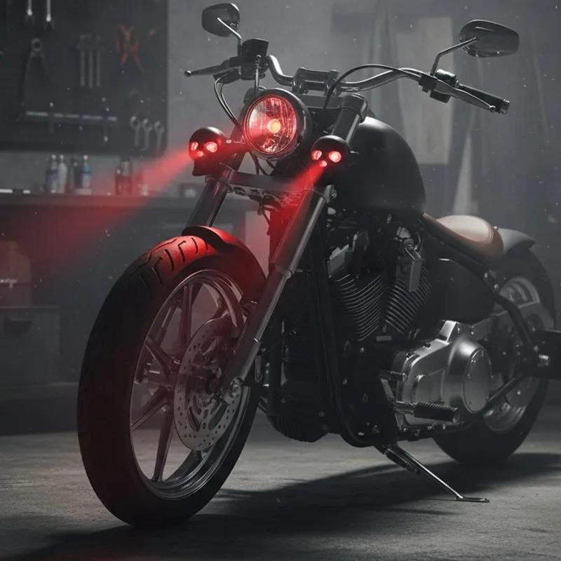 Skull Head Motorcycle LED Light 12V High Brightness Mini Eagle Eye Lamp DRL Turn Signal Light Auxiliary Light for Harley Honda