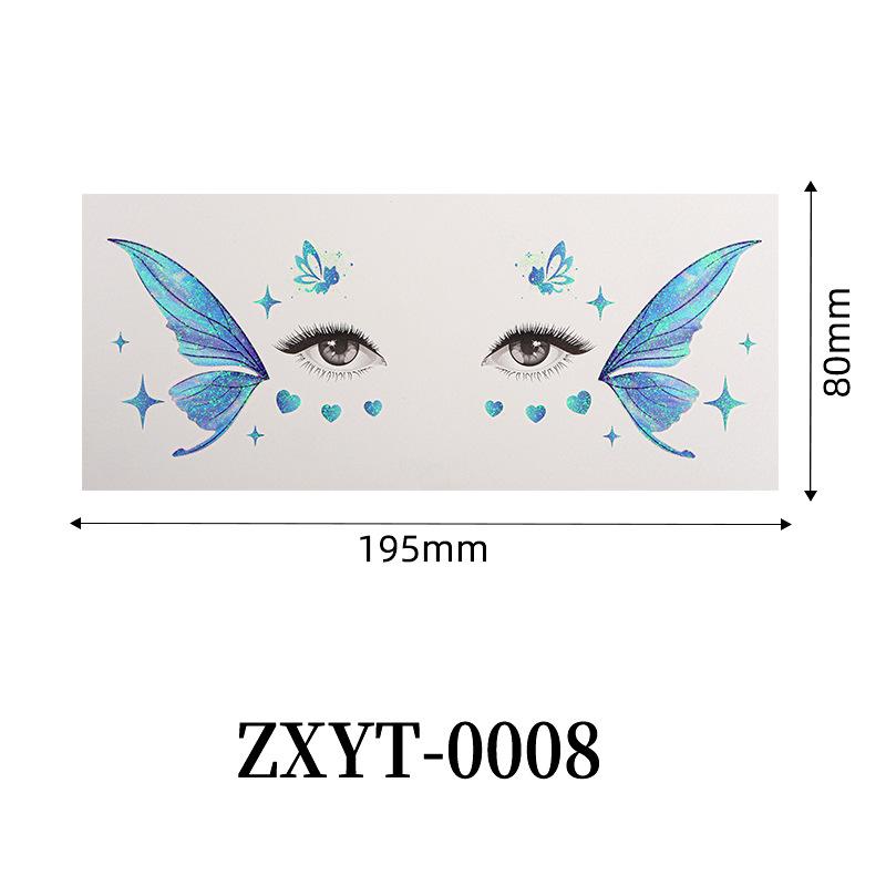 Sparkling Butterfly Mermaid Temporary Face Tattoos Fairy Makeup for Princess Parties Halloween and Stage Performances