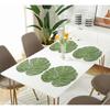 4pcs Green Leaf Shaped Vinyl Meal Mat Suitable For Dining Table Plastic Green Meal Mat Suitable For Wedding Annual Table Decoration Mat