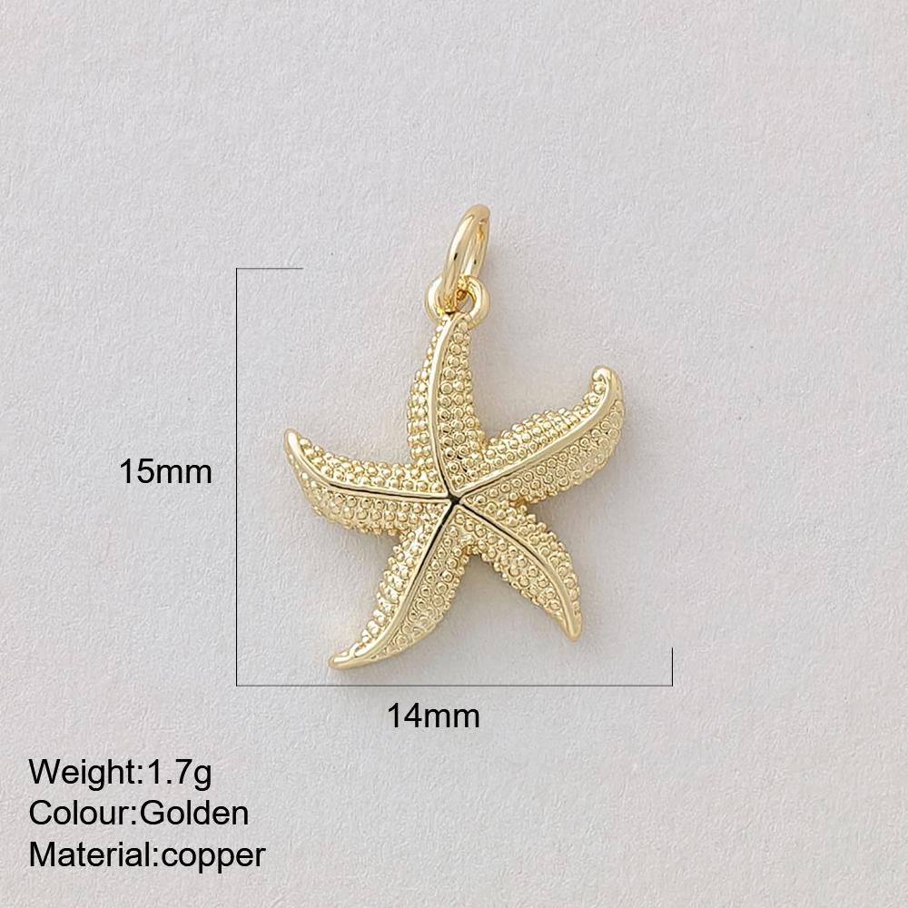 Cute Marine Animal Starfish Conch Charms For Jewelry Making Supplies Gold Color Shell Crab Dijes Diy Earring Bracelet Necklace