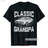 Funny Grandpa Classic Car T Shirt Grandfather Vintage Granddad Vintage Washed Streetwear Breathable Casual Stylish Versatile