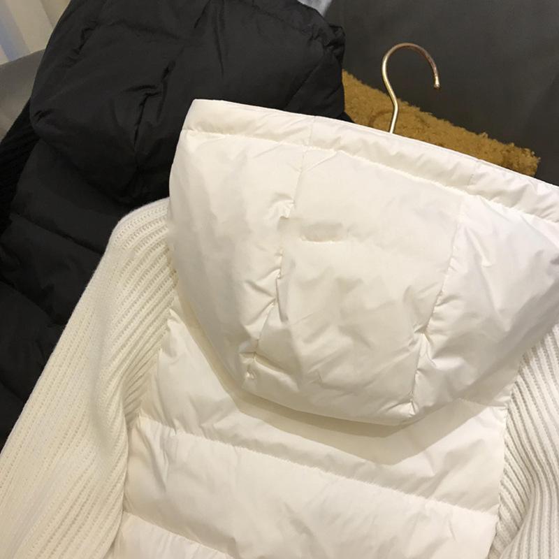 Minority Design Bai Da Gao Warme Kapuzenstrickjacke mit Baumwollfutter Damen