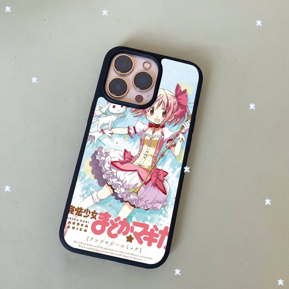 Popular Anime Girl Black Silicone Hard Plastic Phone Case For Iphone 17 Air 16 15 14 13 12 11 Pro Max PC+TPU Case