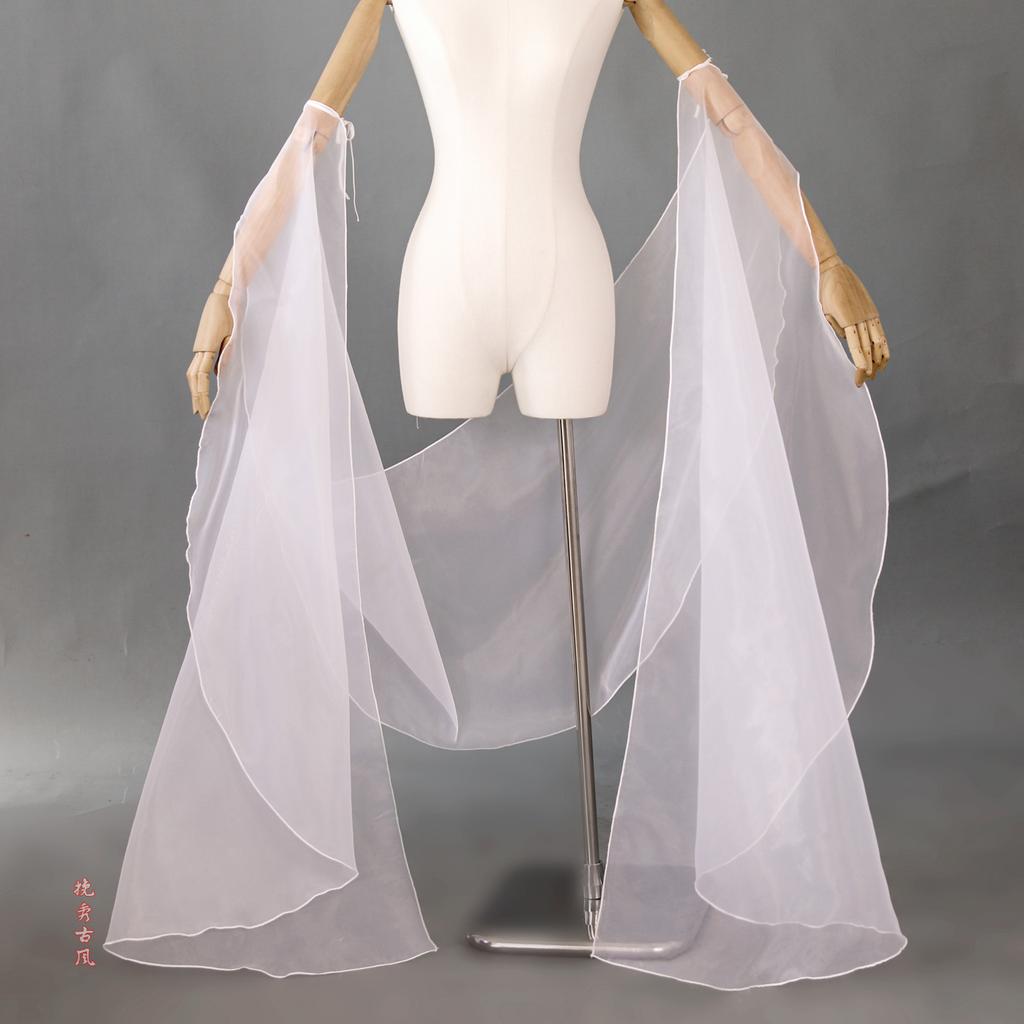 Detachable Sheer Chiffon Long Flowing Arm Streamers Tie On Wide Fairy Sleeves For Hanfu Dance Cosplay Photoshoot