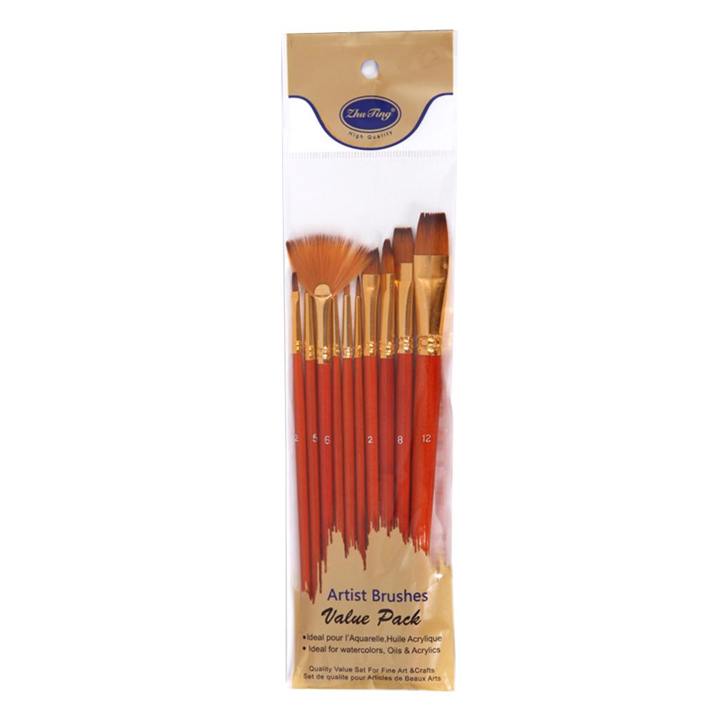 10-teiliges Pinsel-Set, Künstler-Pinsel, mehrere Medium-Pinsel mit Nylonhaar für Künstler