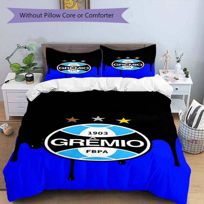 Grêmio FBPA Printed Pattern Duvet Cover Set – Includes 1 Duvet Cover and 2 Matching Pillowcases Bedroom Decor Christmas Gifts