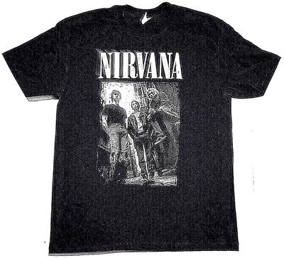 NIRVANA T-shirt Grunge Rock Kurt Cobain Men's Tee Black New Unisex T-Shirt