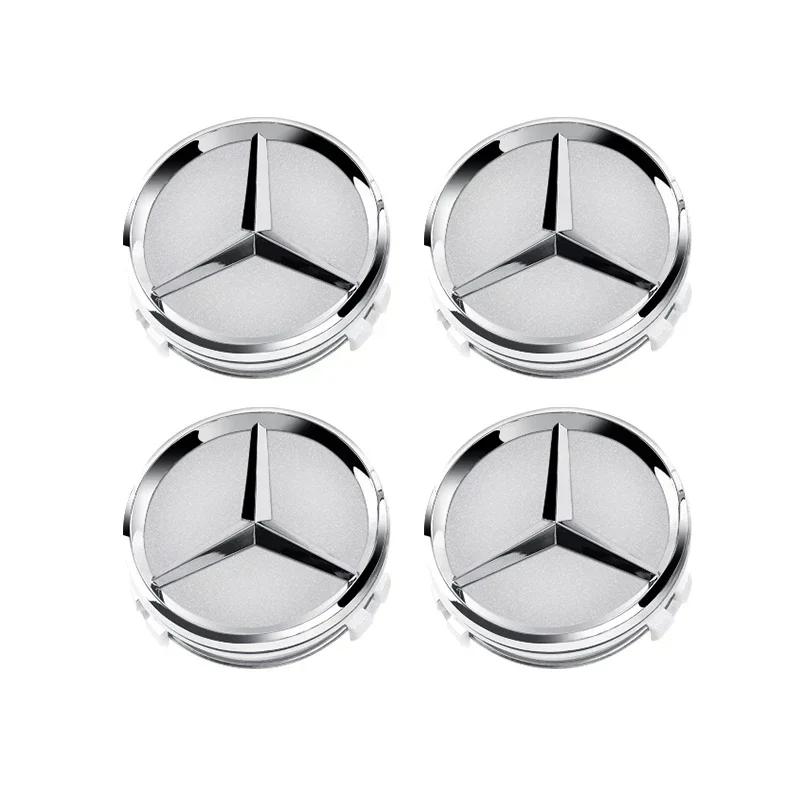 

C200 E300 Hot 2026 For Benz 4pcs 60MM Car Styling Wheel Center Hub Caps Cover Replacement Accessories For Mercedes Benz B/C/E/S