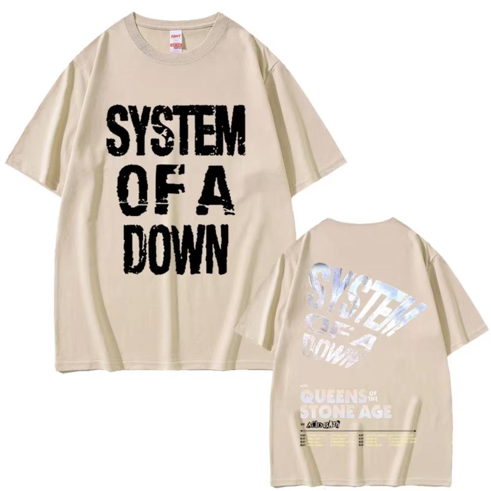Limited System of A Down Tour 2026 Tshirts Men Women Rock Vintage Oversized T Shirts Mens Casual Cotton Short Sleeve Tshirts