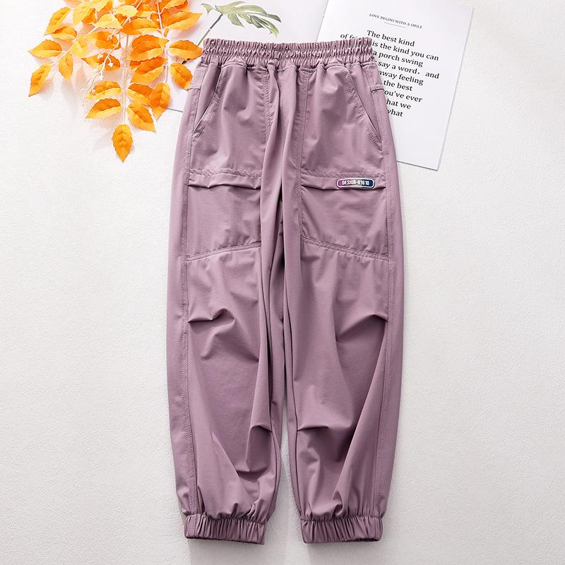 Girls’ Quick-Dry Summer Sports Pants 2024: Loose, Casual, Long Pants for Kids.
