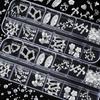 Metal Nail Charms 1 Set 3D Art 12 Grids Love Heart Charm Kit Flower Butterfly DIY Design Crafting Manicure Decoration Accessories Embellishments
