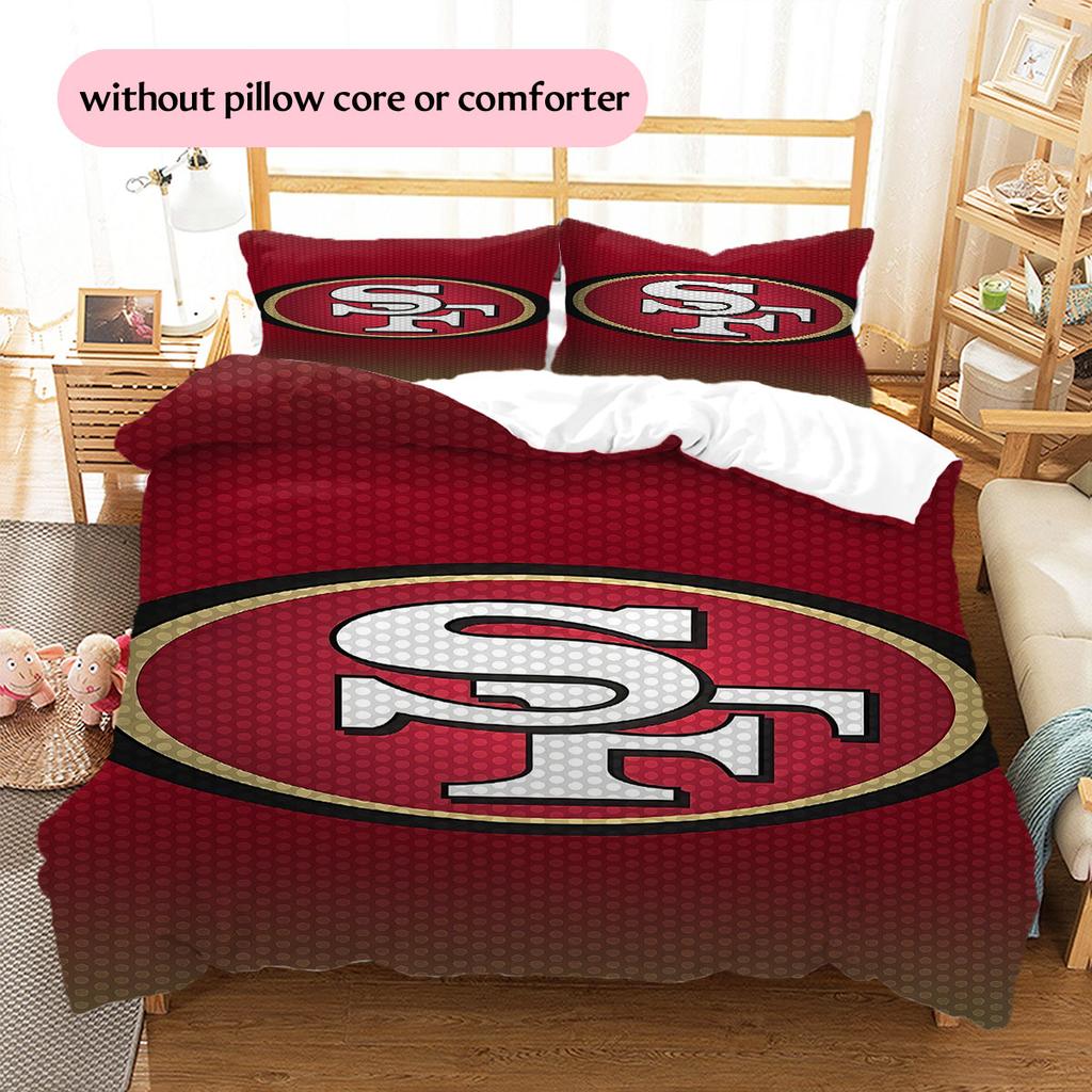 Biancheria da letto con motivo logo 49ers Decorazione per la casa Regalo di compleanno ( 1 copripiumino + 2 federe, senza imbottitura),merchandising per fan.