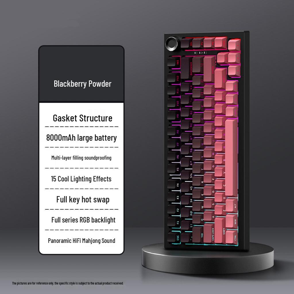 Customized K81 Three-Mode Color-Blocked Wired Gaming Mechanical Keyboard with Side-Engraved Keys