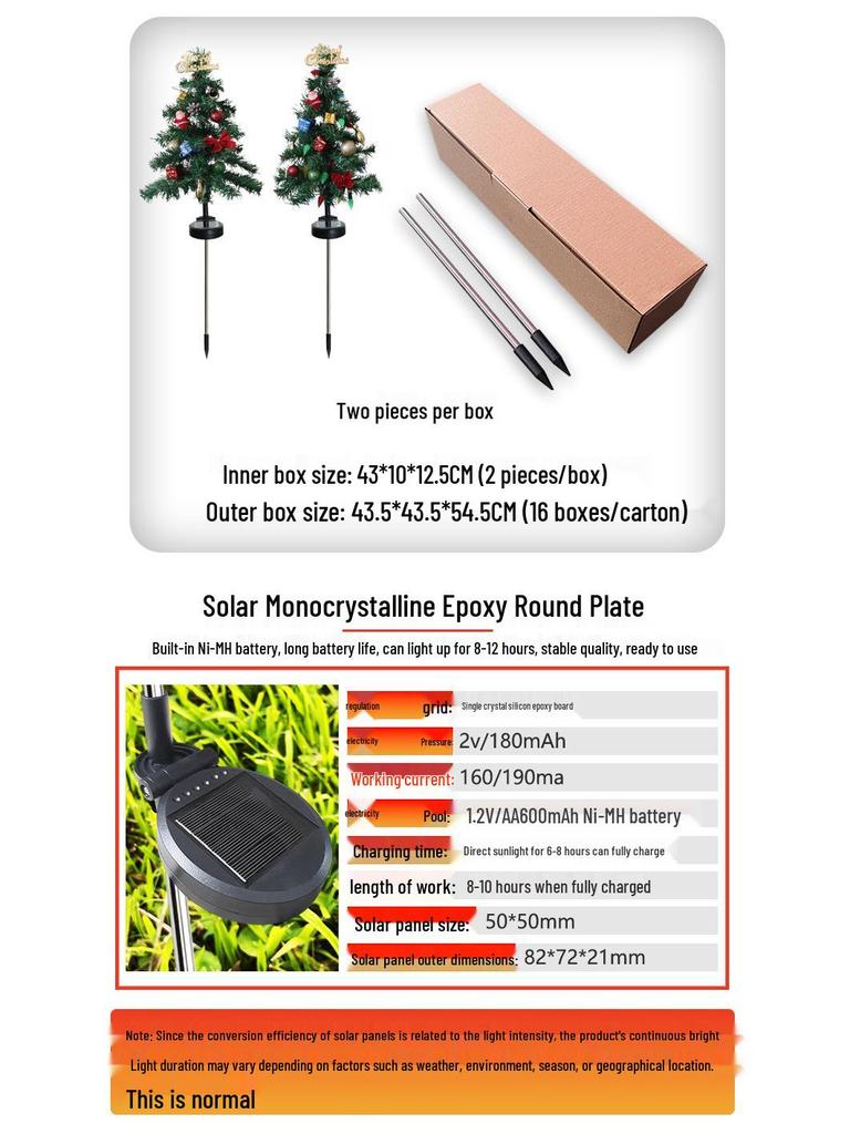 Outdoor LED Snowflake Solar Christmas Lawn Lights