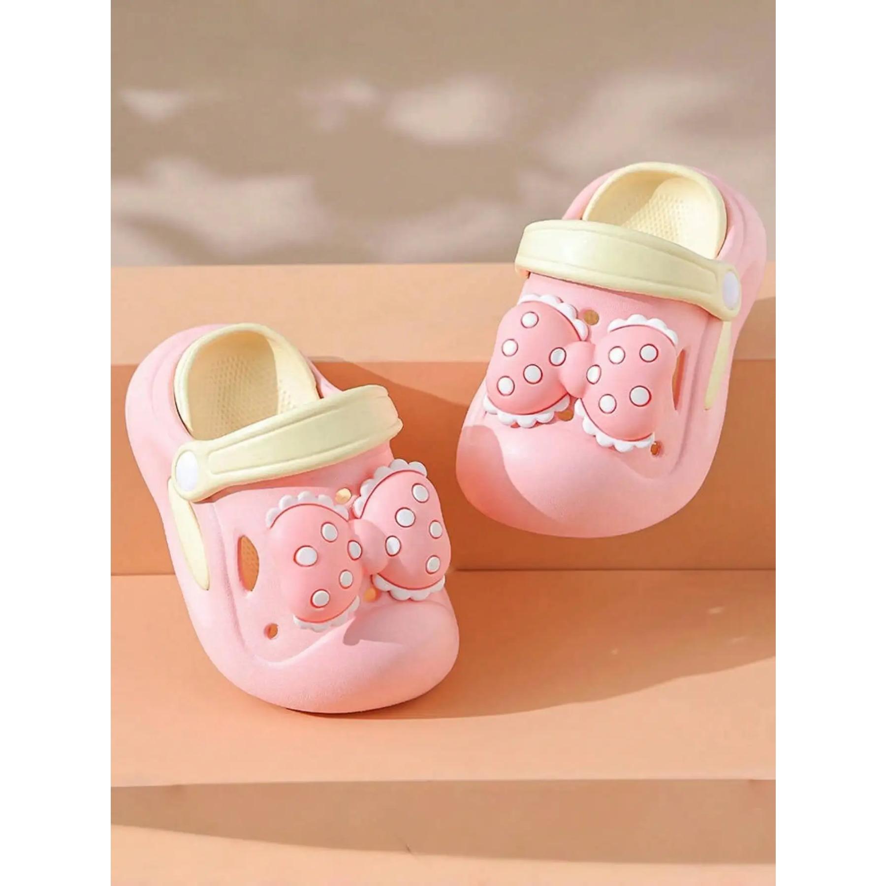

Children s Summer Indoor Non-slip Hole Shoes Bow Baby Beach Toe-cover Sandals 24