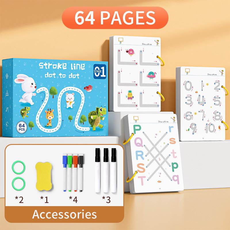 Penmanship & Logic Puzzle Calligraphy Practice Workbook for Early Education