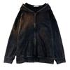 Herren Retro Oversized Used Kapuzenpullover Jacke - Frühling/Herbst Lockerer Reißverschluss Strickjacke