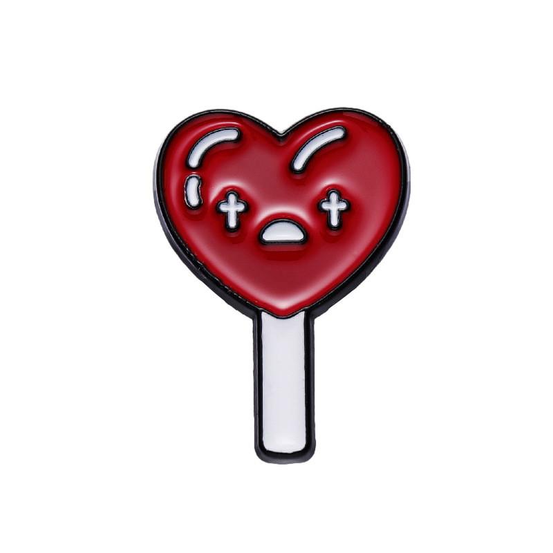 

Whimsical Cartoon Character Brooch With Heart Shape Unique Metal Badge For Fashion Styles XZ8163