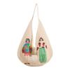 Trendy Sweet Knitted Tote Bag Hollow Out Bohemian Style Weave Shoulder Bag Cartoon Embroidery Crochet Beach Bag Holiday