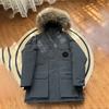 Hooded tooling down jacket women's medium and long pie overcome couple jacket thickened warm clothing winter large size goose