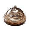 Exquisite Covered Cake Pan, Fruit Dessert Plate with Glass Cover, Table Dust Proof, Afternoon Tea, Heart Display Tray, New