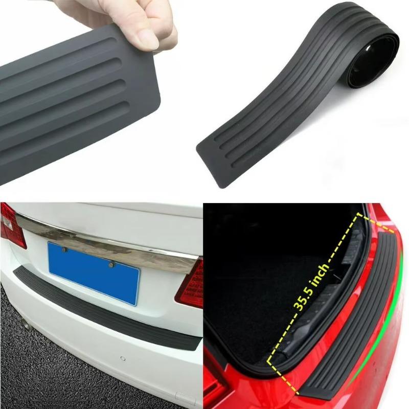 1pc Car Rear Bumper Cover Sticker Strip Protector Trunk Sill Scuff Plate Guard Automobiles Exterior Parts Styling Mouldings