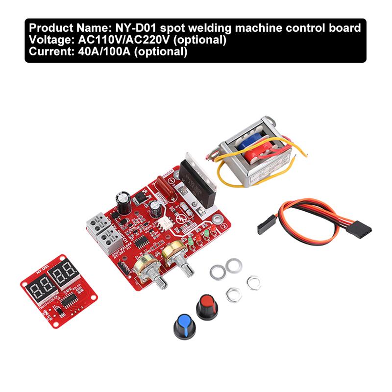 100A/40A Punktschweißgerät Steuerplatine Zeit&Strom Regelungsanzeige Schweißer AC 110V 220V auf 9V Transformator Controller Platine