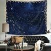 Night Sky Stars Tapestry Wall Hanging Dark Blue Galaxy Space Cosmic Starry Fantasy Universe Texture Outer Shining Star Kid