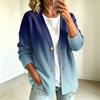 Damen Casual Knopfleisten-Jacke mit Farbverlaufdruck für den Alltag