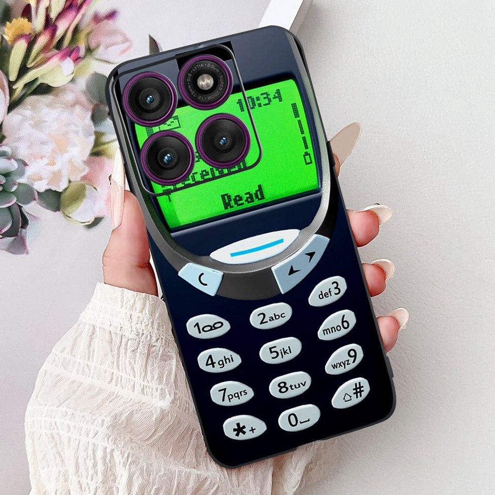 For Motorola Edge 60Pro XT2507-1 Back Cover For Motorola Edge 60 Pro Case Cute Cartoon Luxury Flower Painted Black Silicone 6.7"