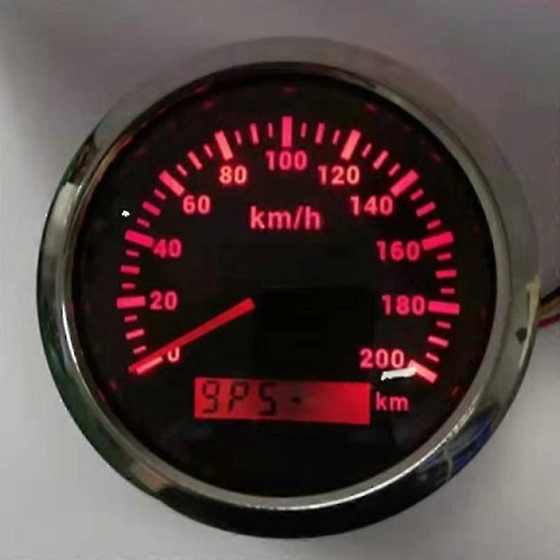 85mm 200KM/H GPS Snelheidsmeter 9-32V met Rode Achtergrondverlichting Kilometerteller Geschikt voor Alle Soorten Auto's