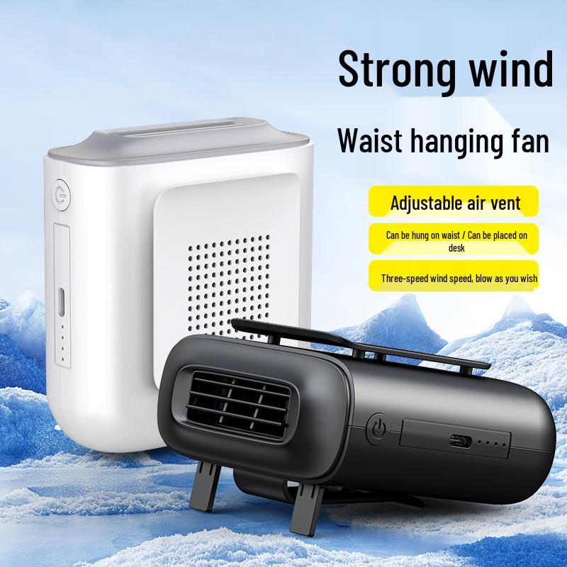 Compact Waist Clip Fan with High-Speed, Large Battery & USB Charging for Outdoor Use
