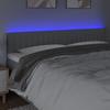 Vidaxl Zagłówek Do Łóżka Z Led, Jasnoszary, 160X5X78/88 Cm, Tkanina